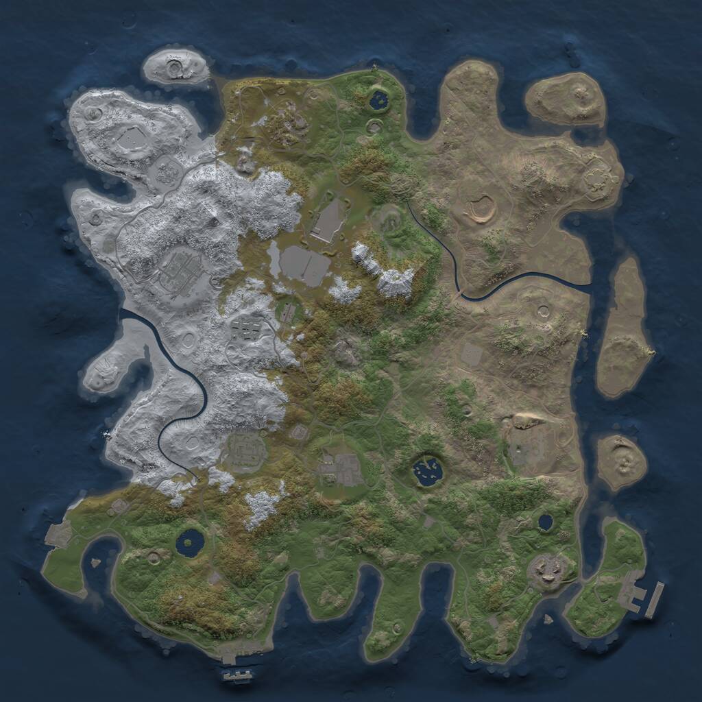 Rust Map: Procedural Map, Size: 3800, Seed: 781334631, 16 Monuments