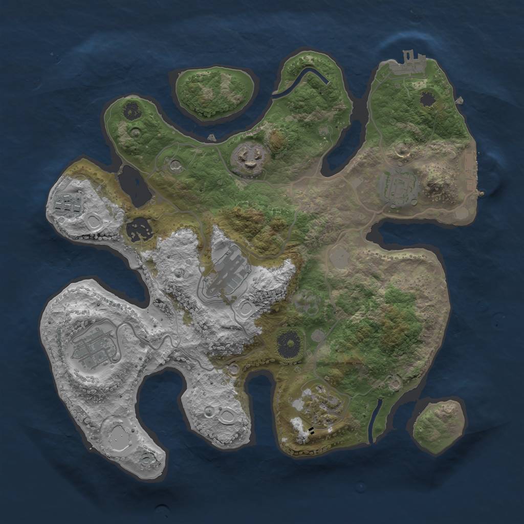 Rust Map: Procedural Map, Size: 3100, Seed: 113180112, 15 Monuments