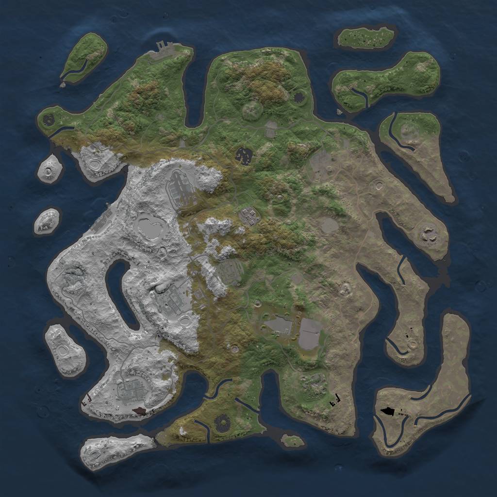 Rust Map: Procedural Map, Size: 4250, Seed: 337528717, 18 Monuments