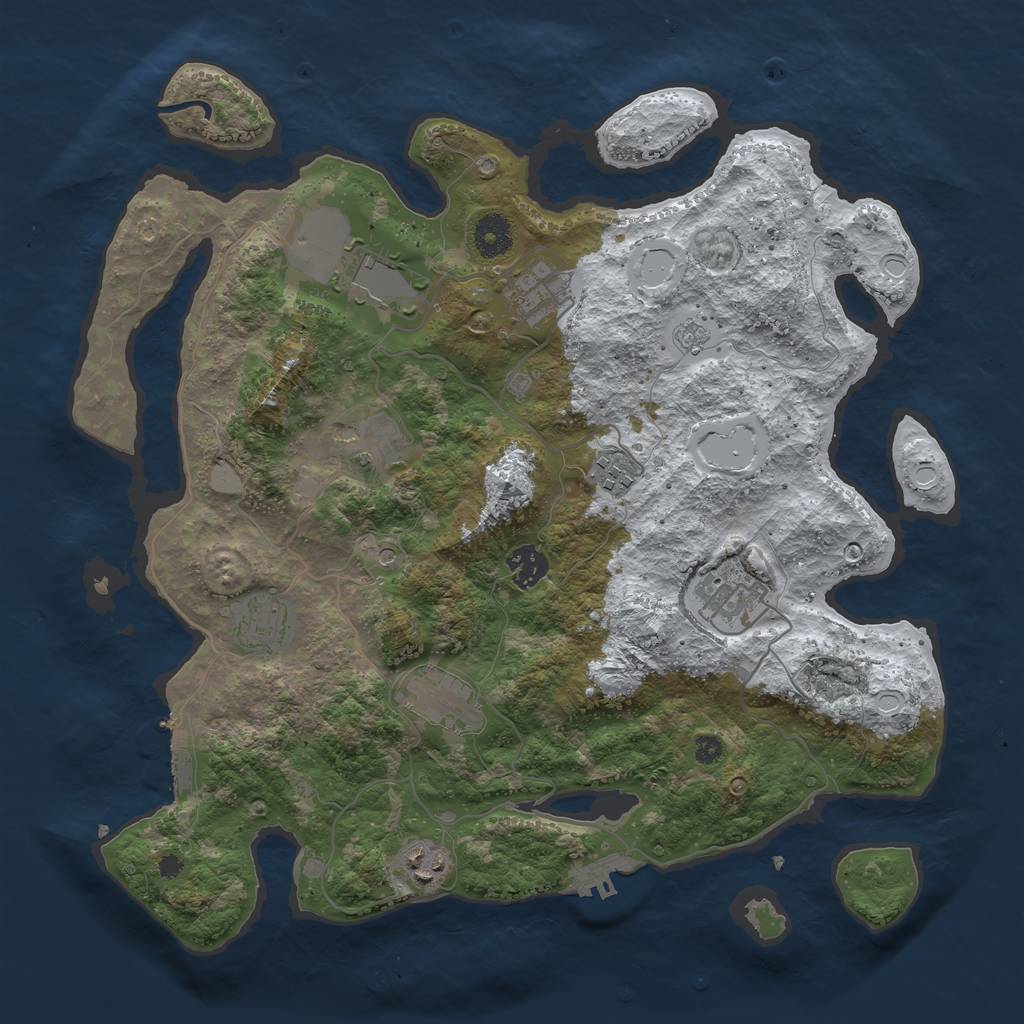 Rust Map: Procedural Map, Size: 3750, Seed: 473490880, 18 Monuments