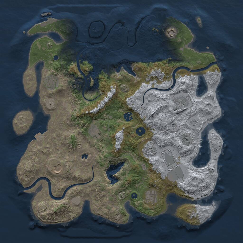 Rust Map: Procedural Map, Size: 4000, Seed: 4759, 16 Monuments