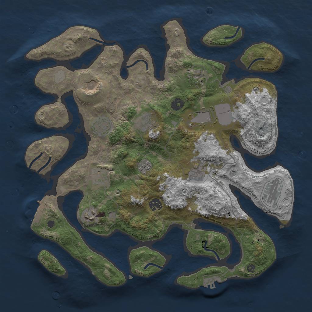 Rust Map: Procedural Map, Size: 3700, Seed: 468752068, 19 Monuments