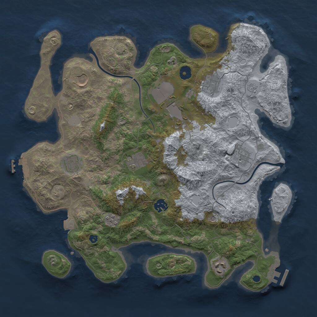 Rust Map: Procedural Map, Size: 3700, Seed: 442098905, 15 Monuments