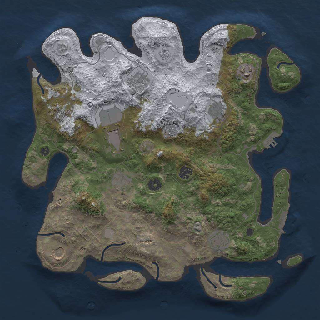 Rust Map: Procedural Map, Size: 3700, Seed: 93947192, 19 Monuments