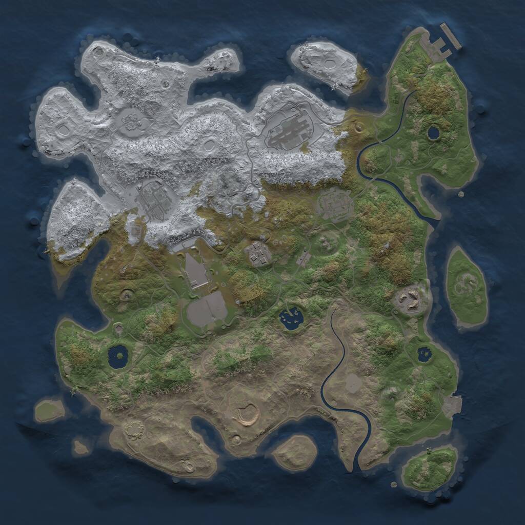 Rust Map: Procedural Map, Size: 3500, Seed: 1476804147, 12 Monuments