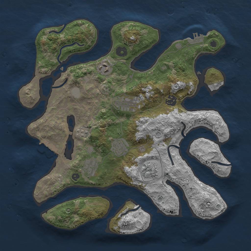 Rust Map: Procedural Map, Size: 3400, Seed: 78, 15 Monuments