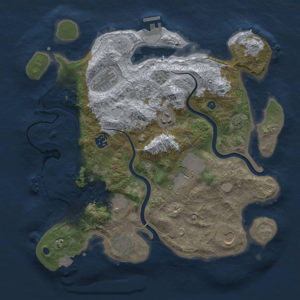 Rust Map: Procedural Map, Size: 3550, Seed: 963995, 14 Monuments