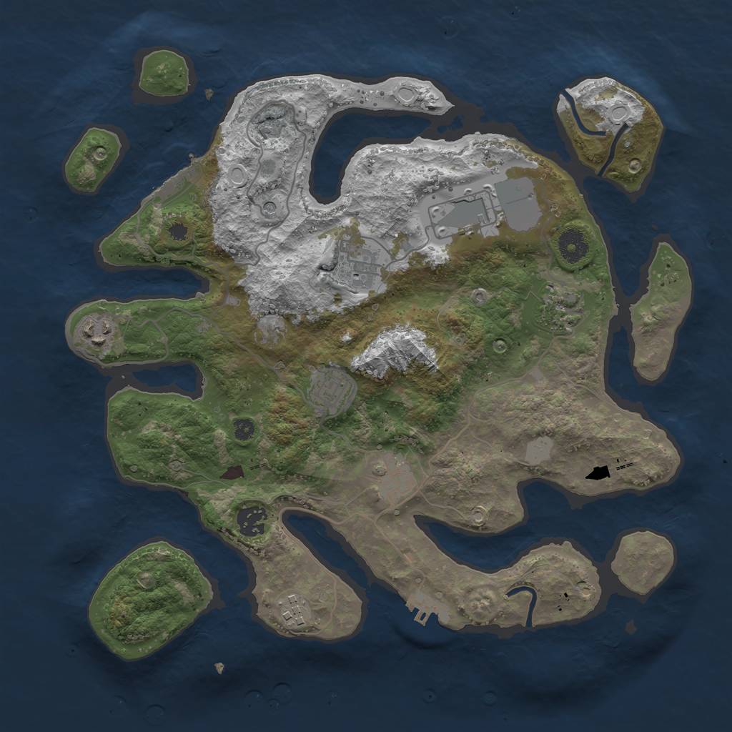 Rust Map: Procedural Map, Size: 3550, Seed: 963995, 16 Monuments