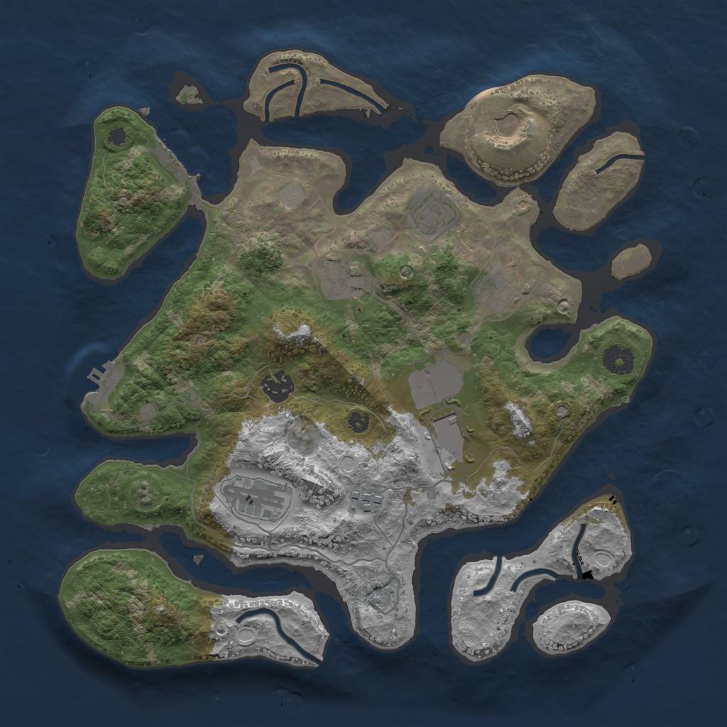Rust Map: Procedural Map, Size: 3550, Seed: 428234, 15 Monuments