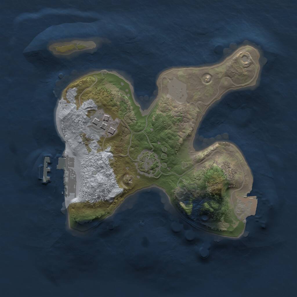Rust Map: Procedural Map, Size: 1800, Seed: 123456, 4 Monuments