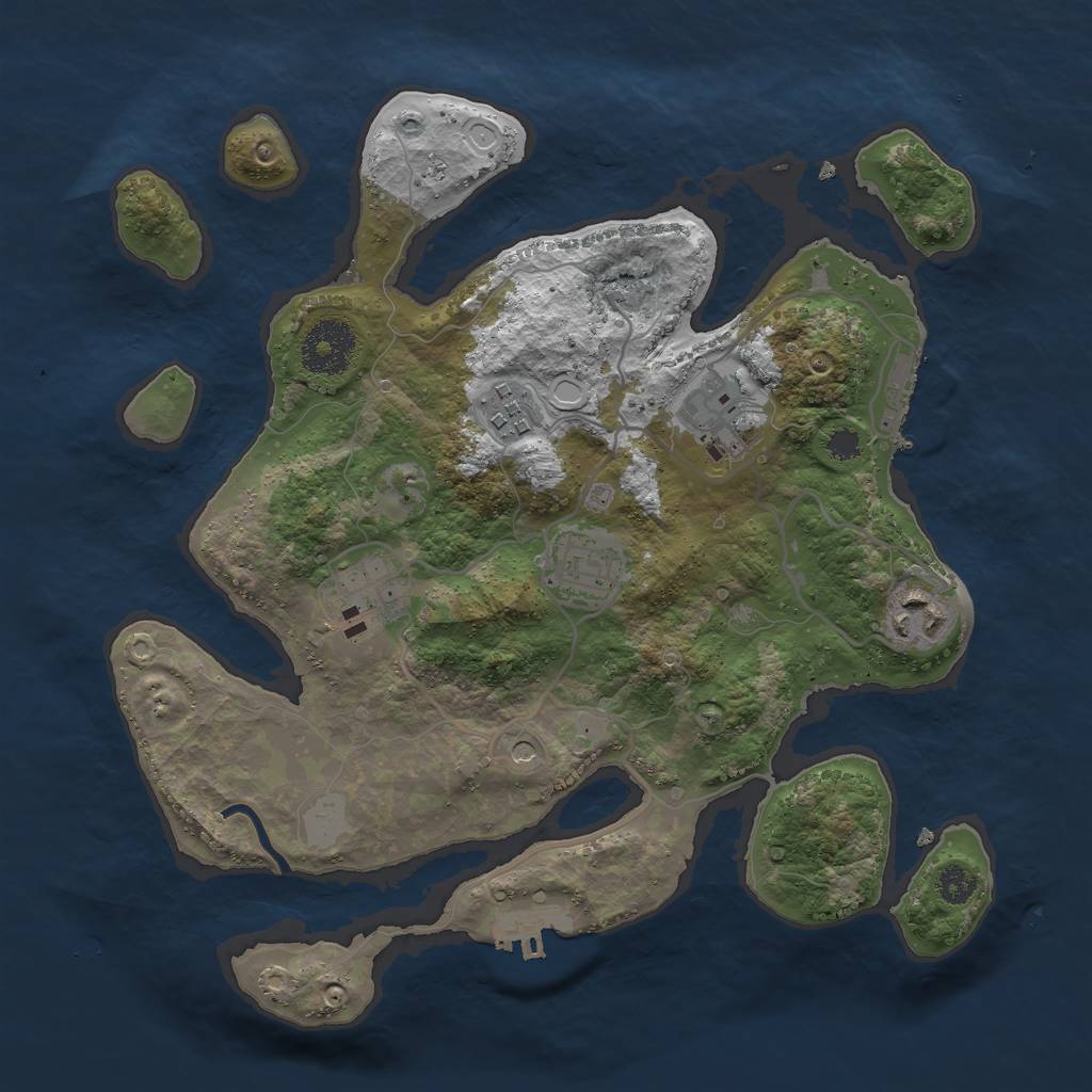 Rust Map: Procedural Map, Size: 3000, Seed: 561700486, 13 Monuments