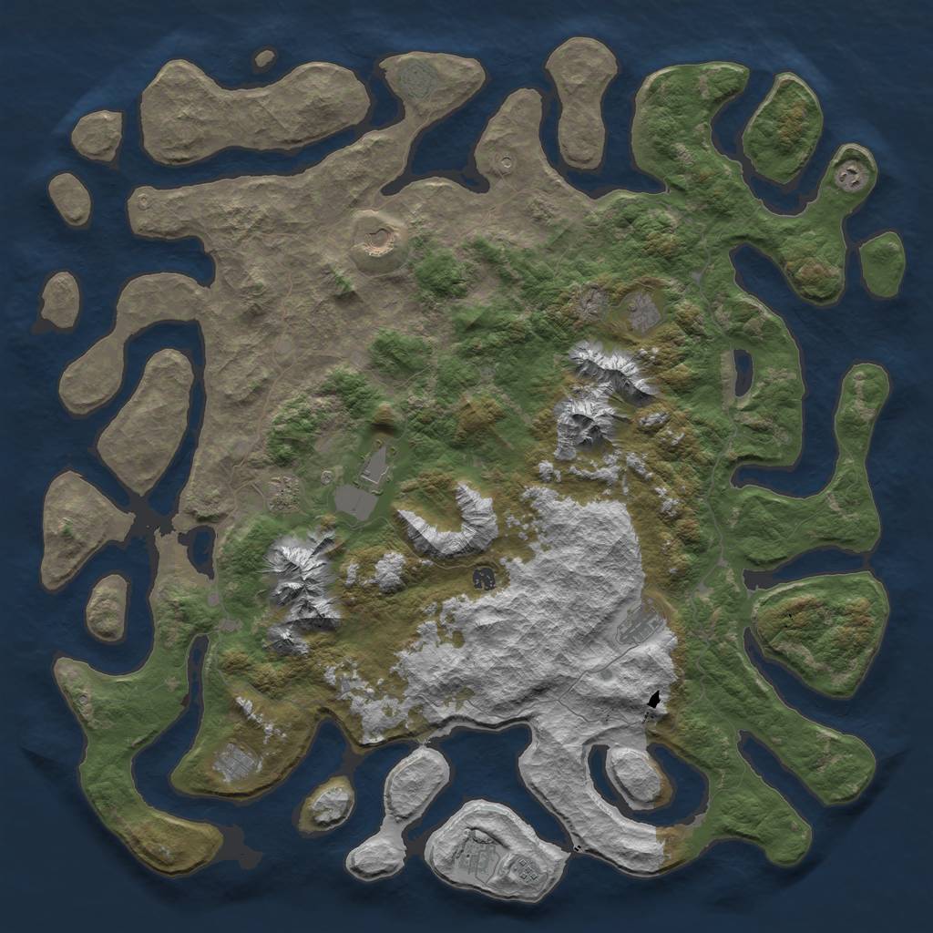 Rust Map: Barren, Size: 6000, Seed: 1763514497, 14 Monuments