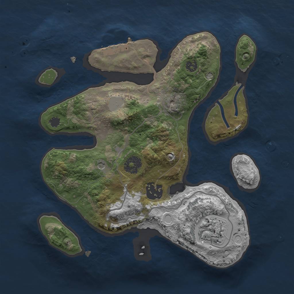 Rust Map: Procedural Map, Size: 2500, Seed: 1541465462, 9 Monuments