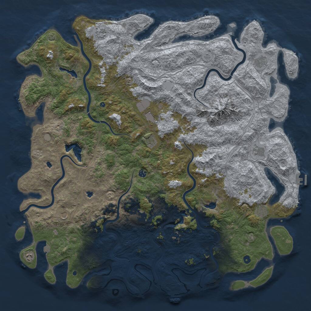 Rust Map: Procedural Map, Size: 6000, Seed: 770083824, 17 Monuments
