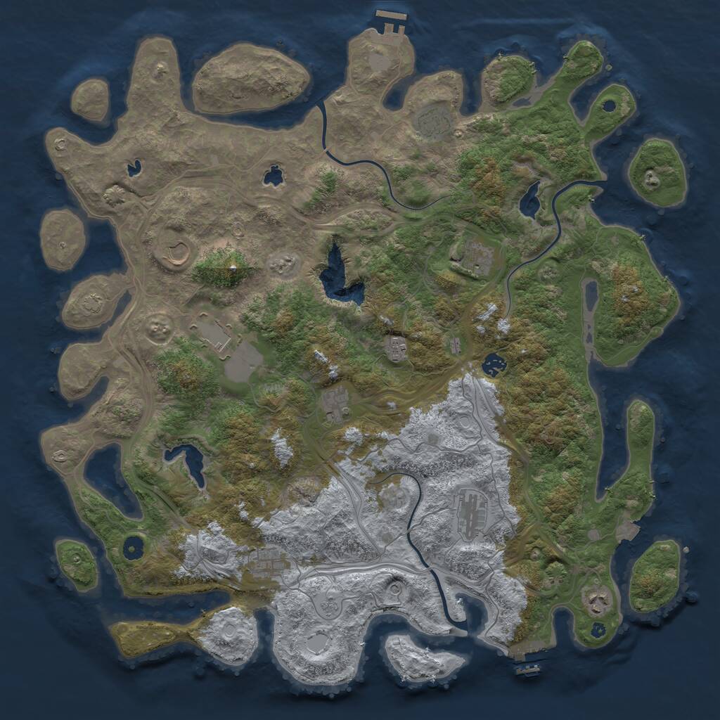 Rust Map: Procedural Map, Size: 4750, Seed: 97517555, 16 Monuments