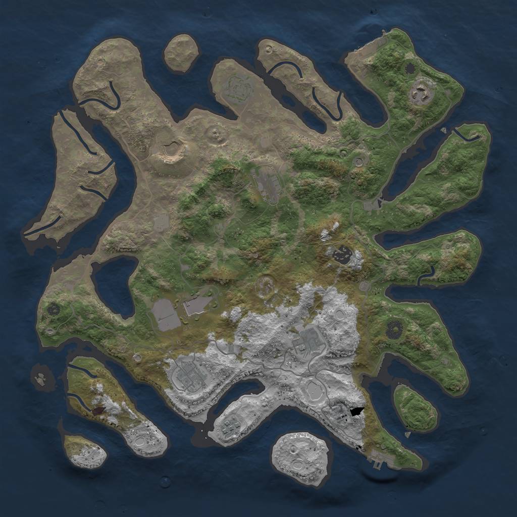 Rust Map: Procedural Map, Size: 4200, Seed: 1242144, 17 Monuments