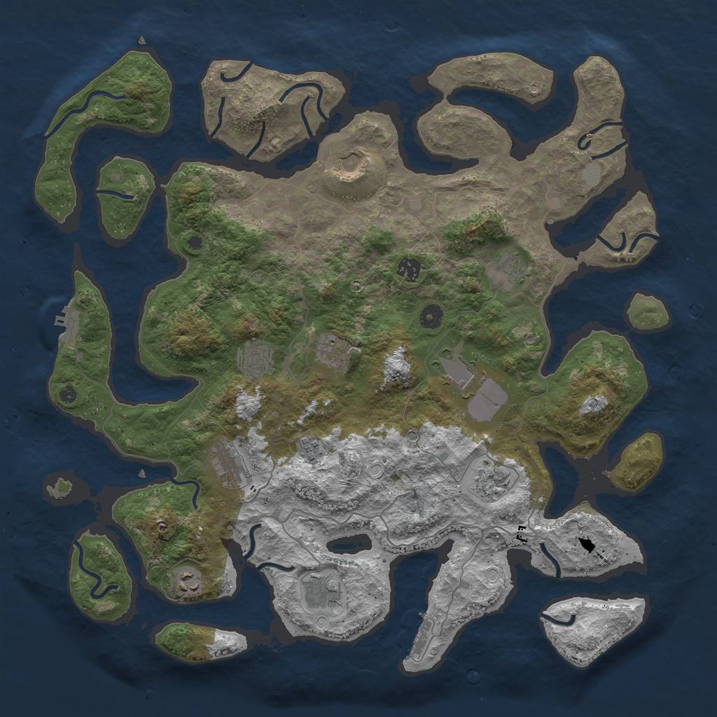 Rust Map: Procedural Map, Size: 4500, Seed: 78544, 19 Monuments