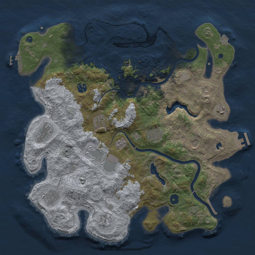 Rust Map: Procedural Map, Size: 4000, Seed: 1855900150, 16 Monuments