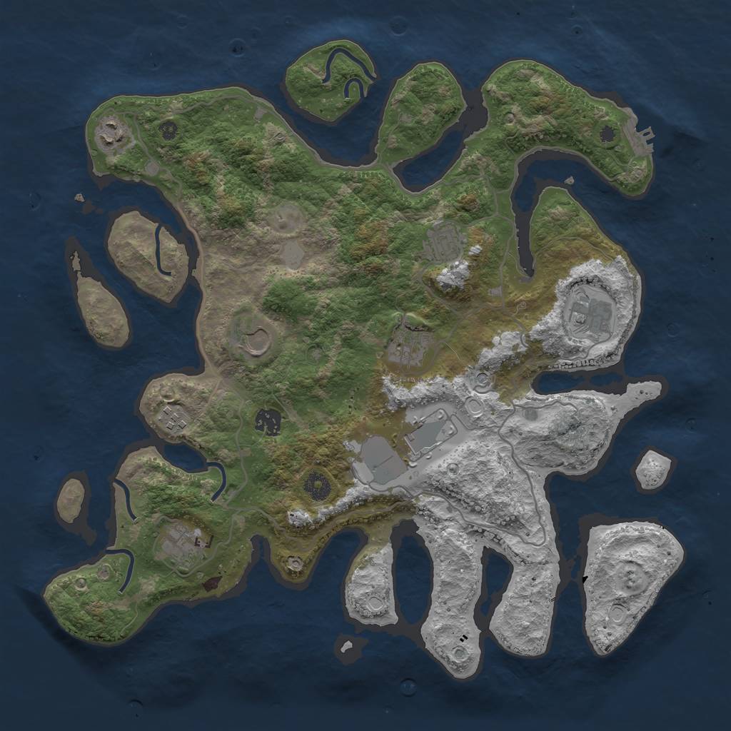 Rust Map: Procedural Map, Size: 4000, Seed: 119690, 16 Monuments