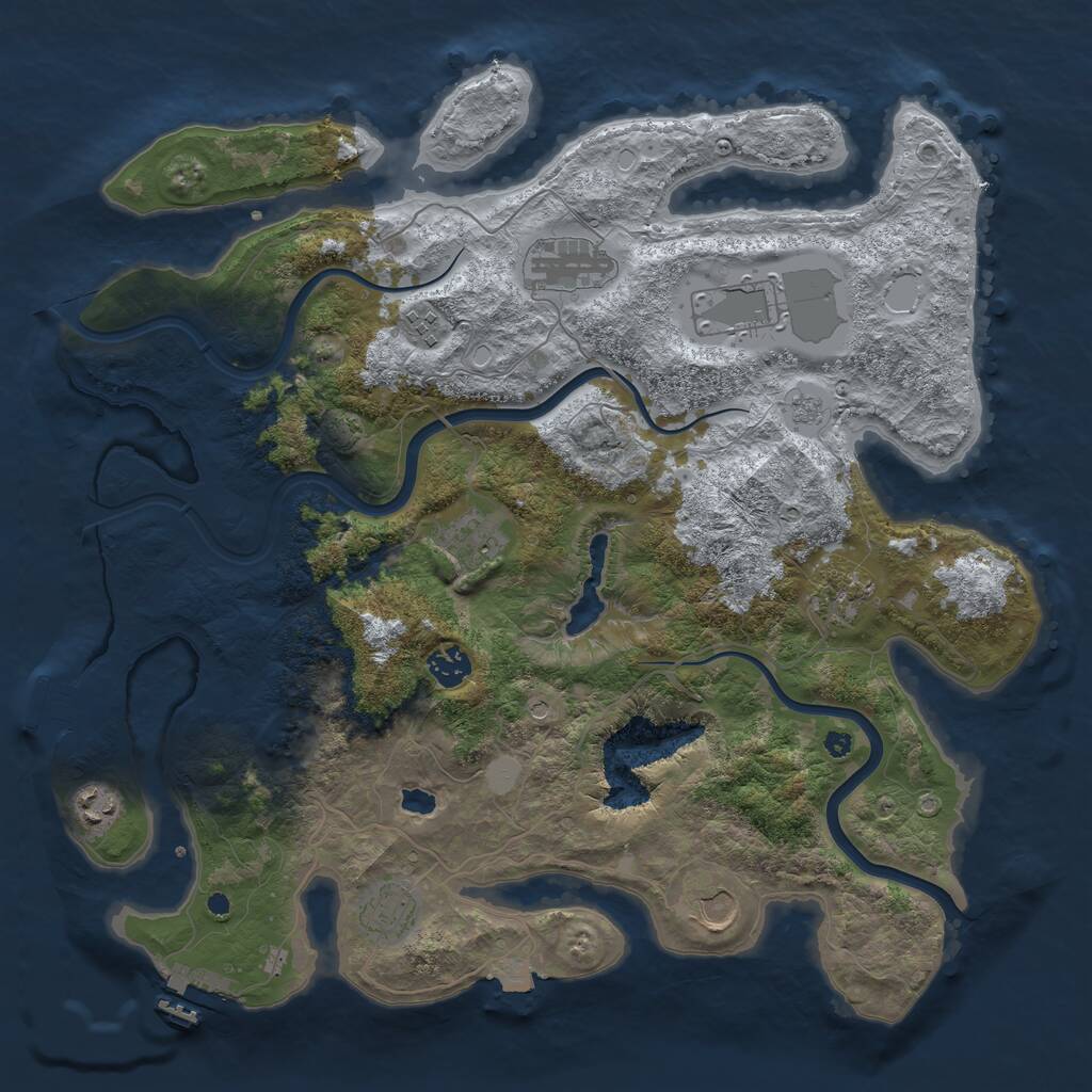 Rust Map: Procedural Map, Size: 4000, Seed: 665969872, 15 Monuments