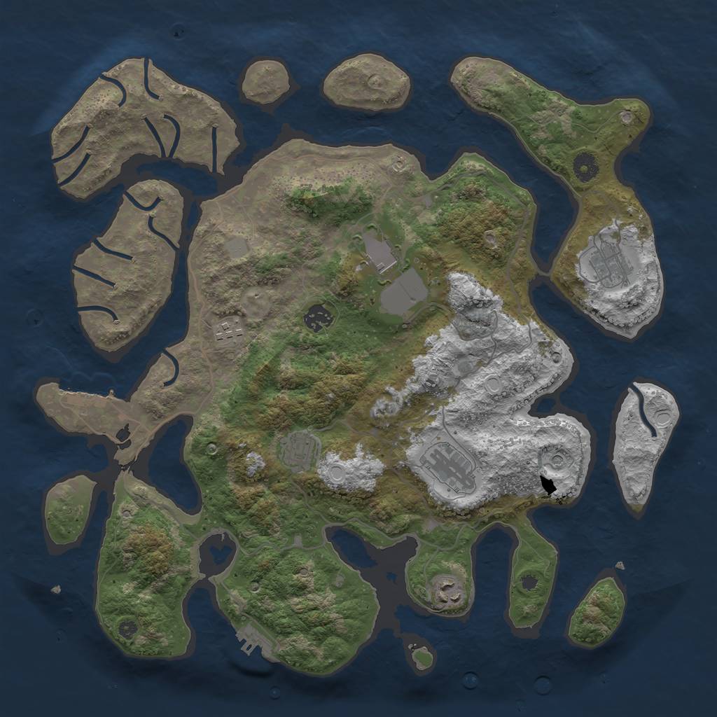 Rust Map: Procedural Map, Size: 4000, Seed: 123909099, 15 Monuments