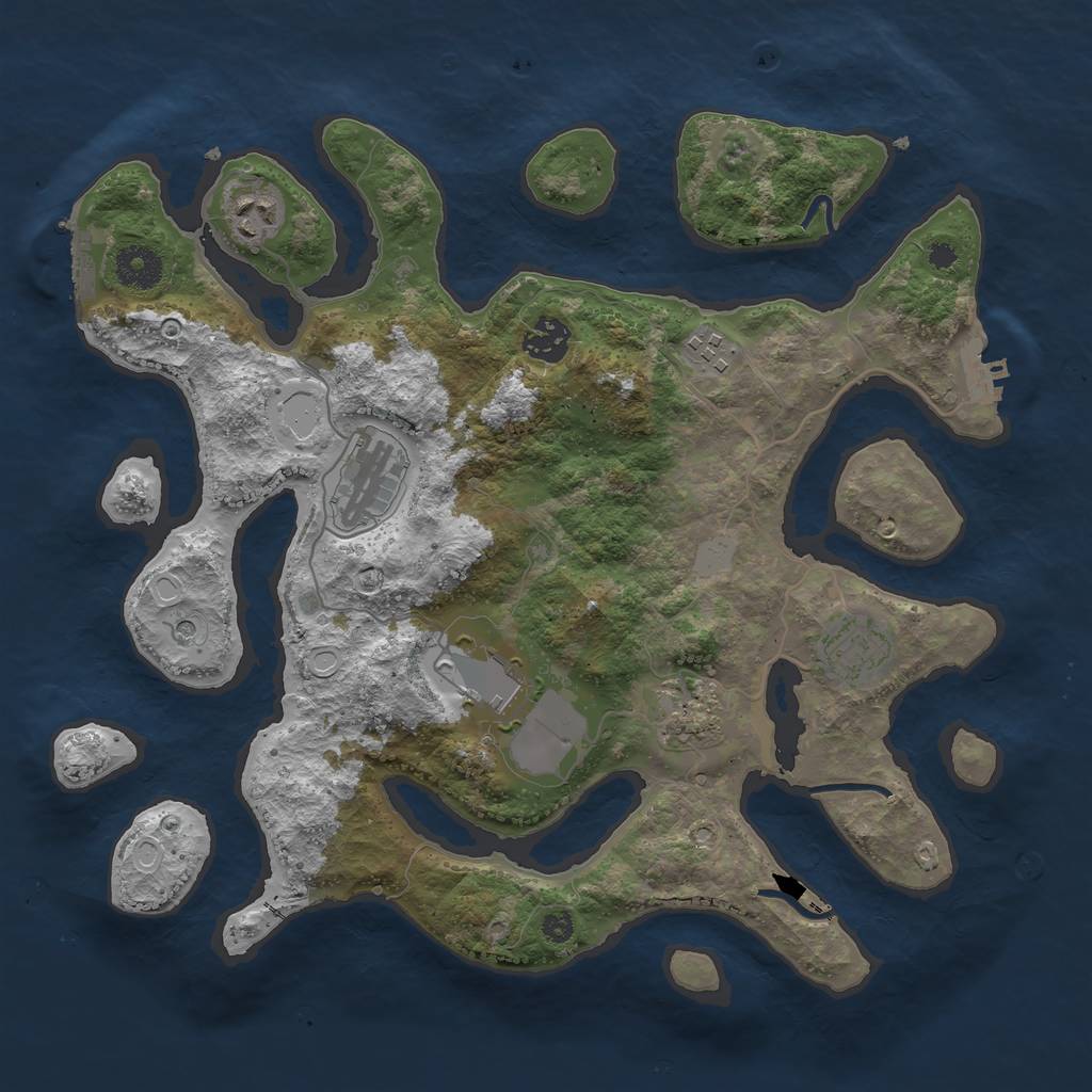 Rust Map: Procedural Map, Size: 3550, Seed: 584194, 15 Monuments