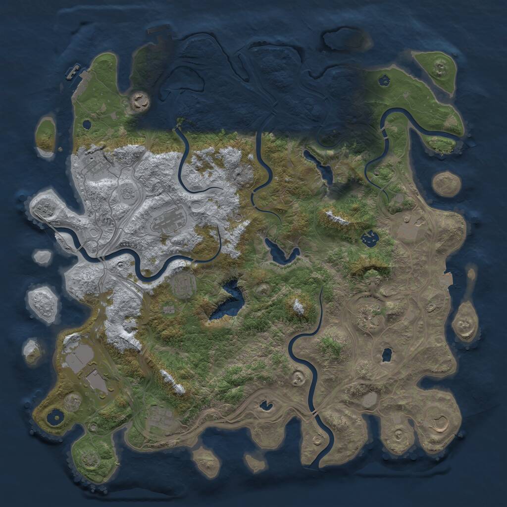 Rust Map: Procedural Map, Size: 4600, Seed: 154556, 17 Monuments