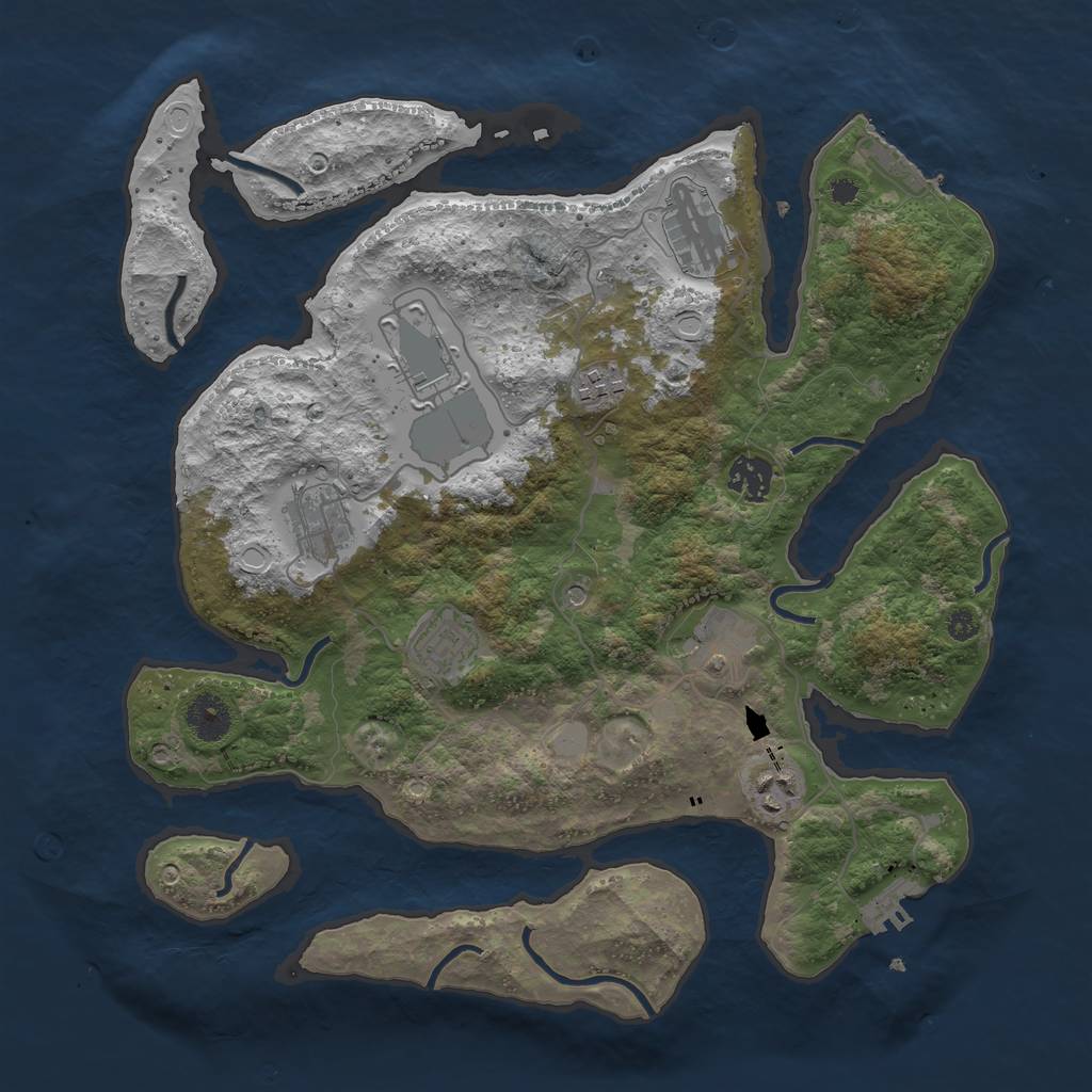 Rust Map: Procedural Map, Size: 3600, Seed: 11145141, 16 Monuments