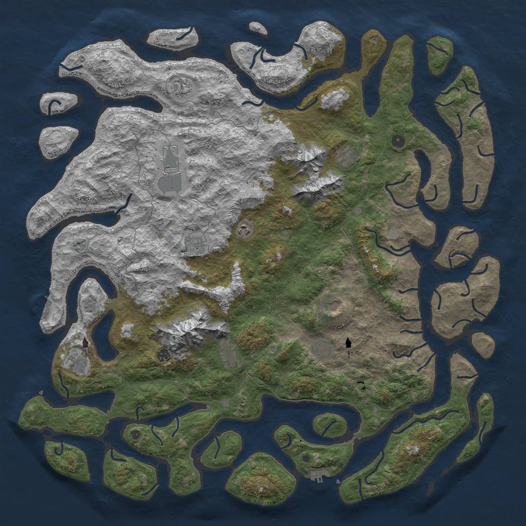 Rust Map: Procedural Map, Size: 6000, Seed: 1224, 19 Monuments