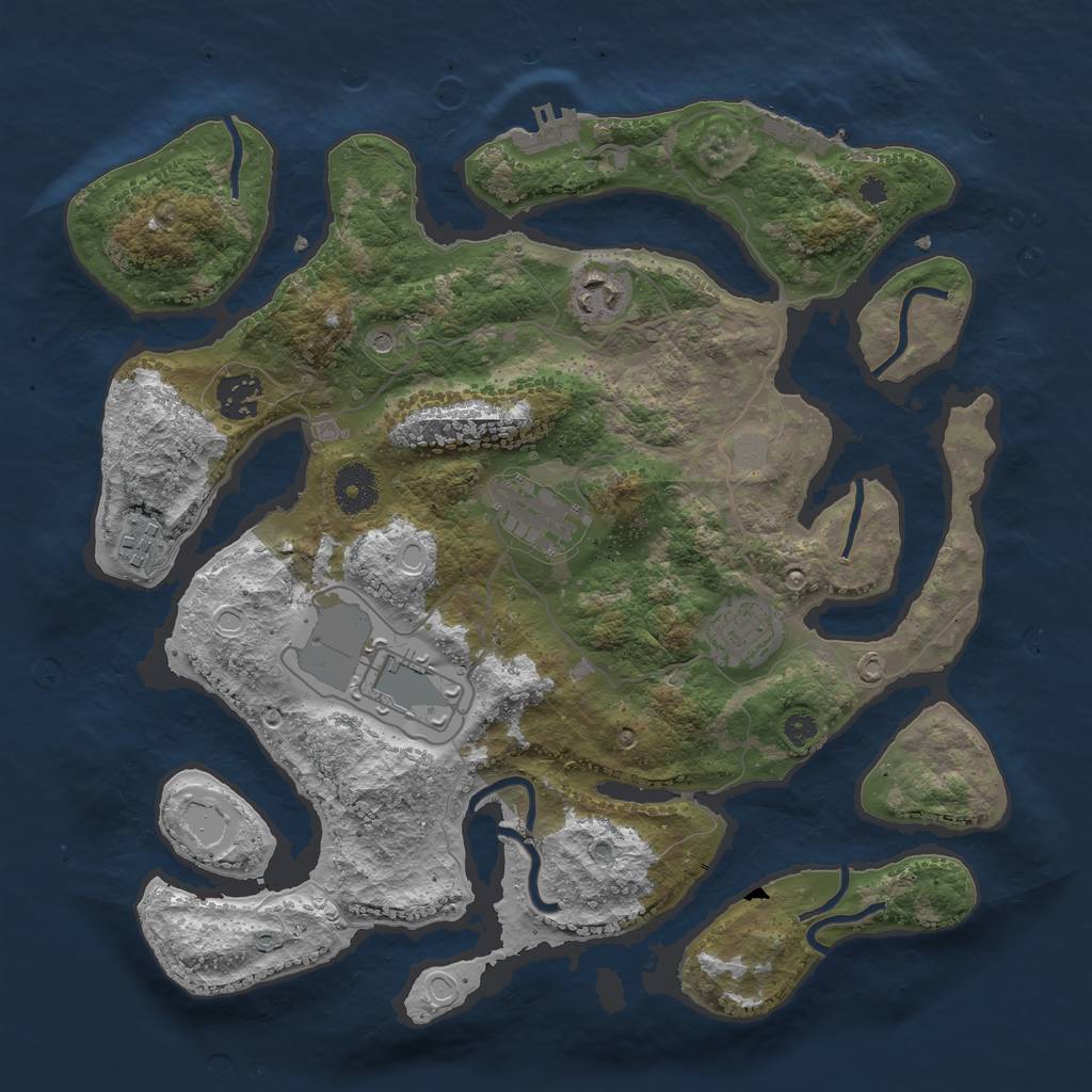 Rust Map: Procedural Map, Size: 3500, Seed: 7485, 14 Monuments