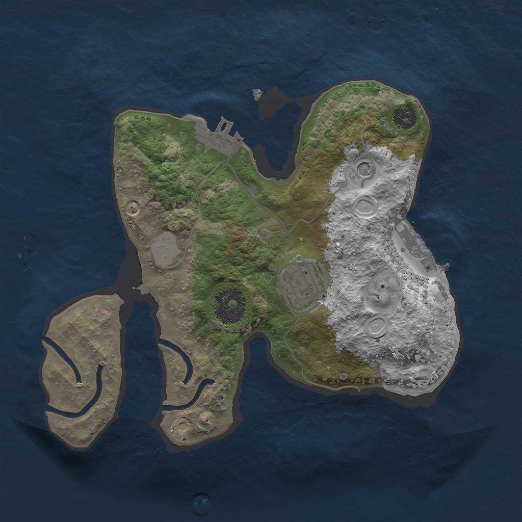 Rust Map: Procedural Map, Size: 2300, Seed: 63014487, 9 Monuments