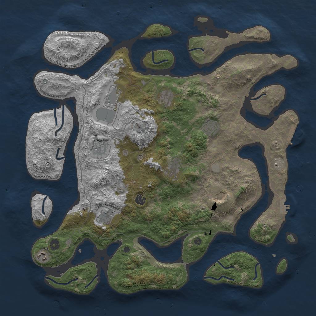 Rust Map: Procedural Map, Size: 4500, Seed: 93862, 18 Monuments