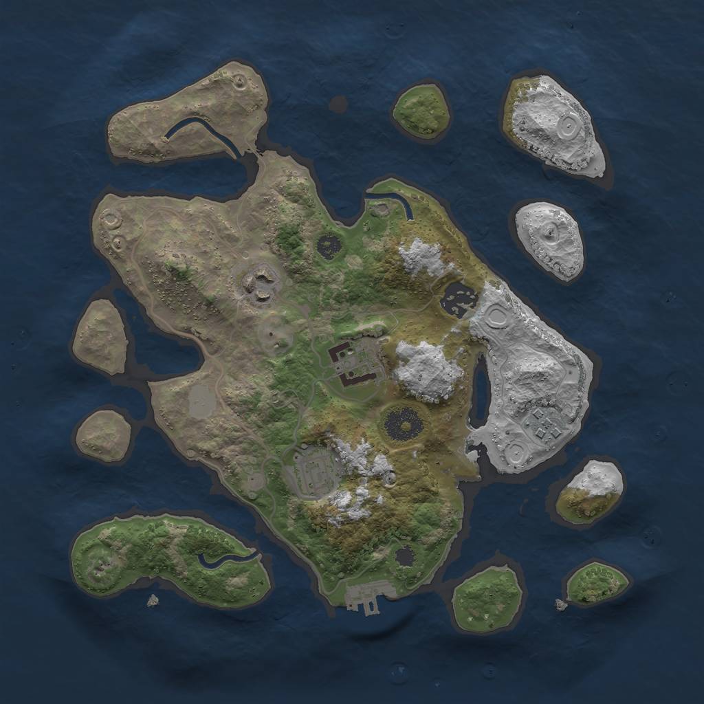 Rust Map: Procedural Map, Size: 3000, Seed: 94454493, 11 Monuments