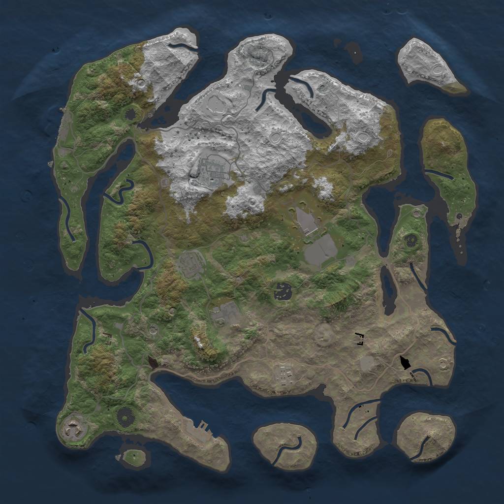 Rust Map: Procedural Map, Size: 4050, Seed: 12011, 15 Monuments