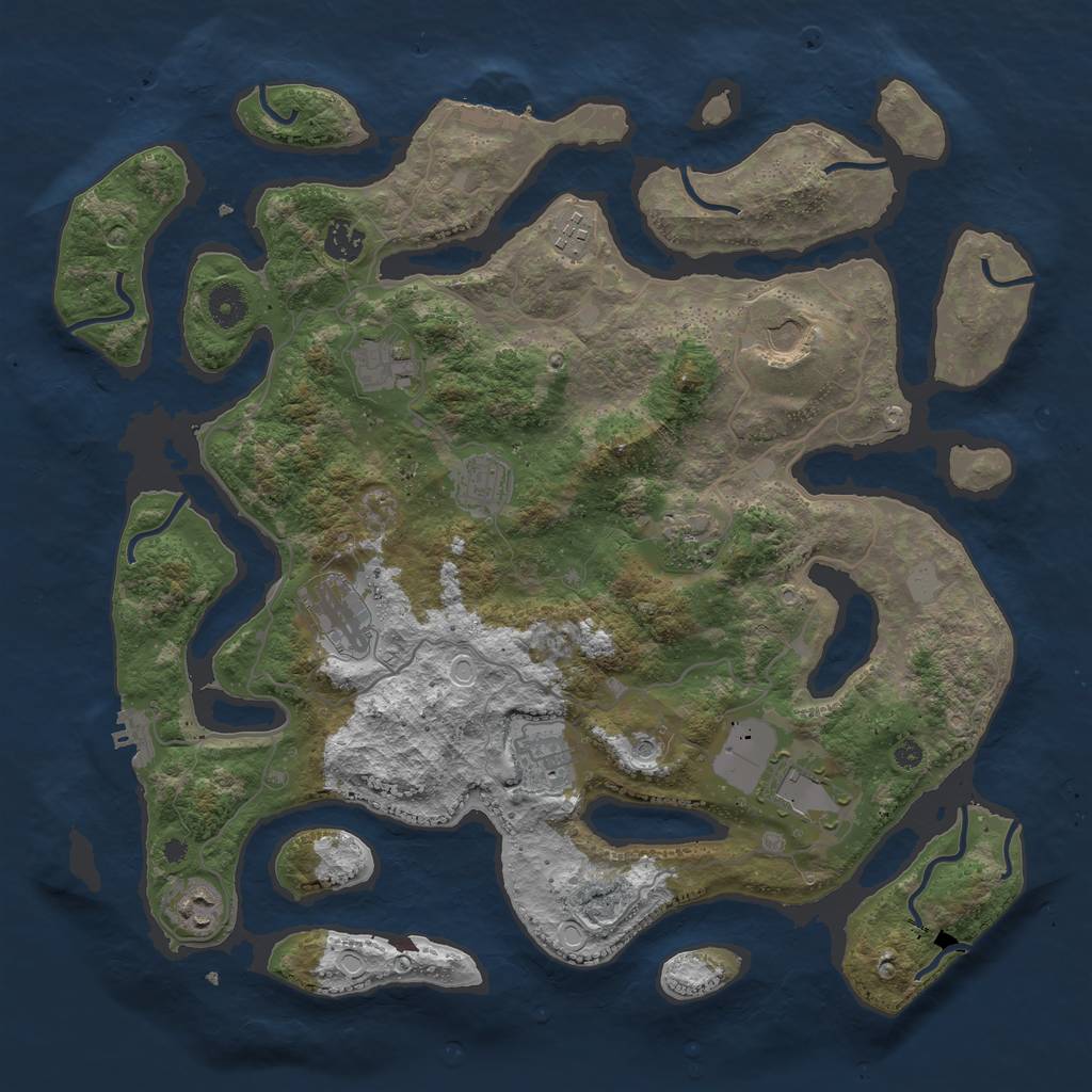 Rust Map: Procedural Map, Size: 4050, Seed: 298243428, 18 Monuments