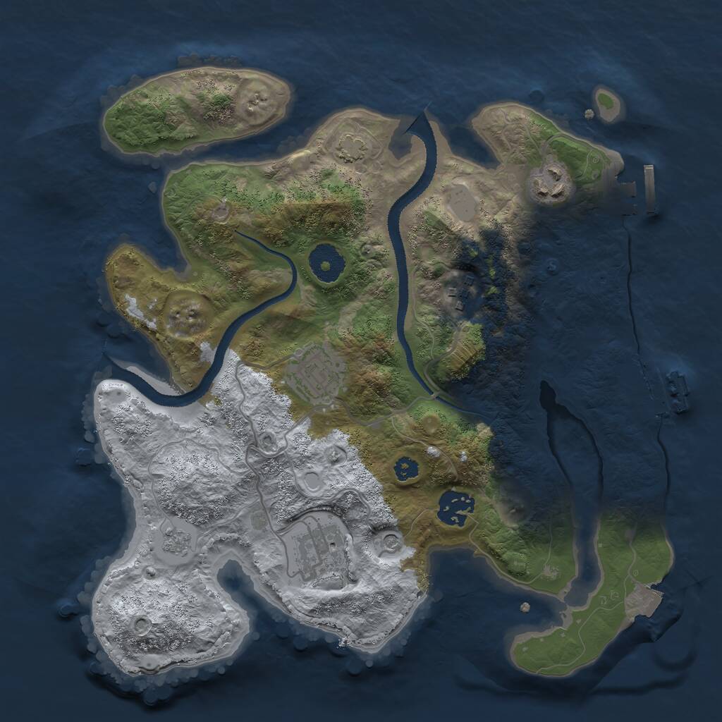 Rust Map: Procedural Map, Size: 3000, Seed: 423591479, 11 Monuments