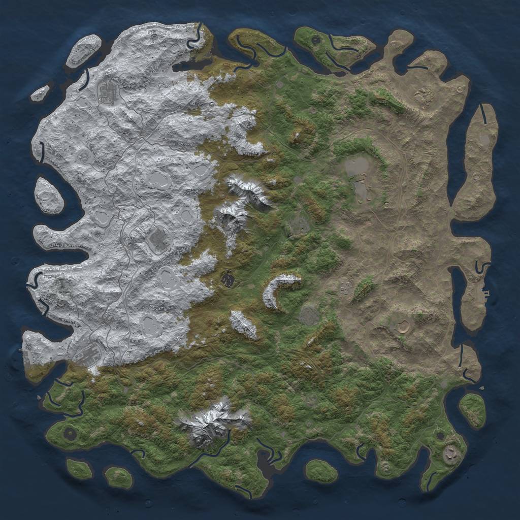 Rust Map: Procedural Map, Size: 6000, Seed: 1570077450, 20 Monuments