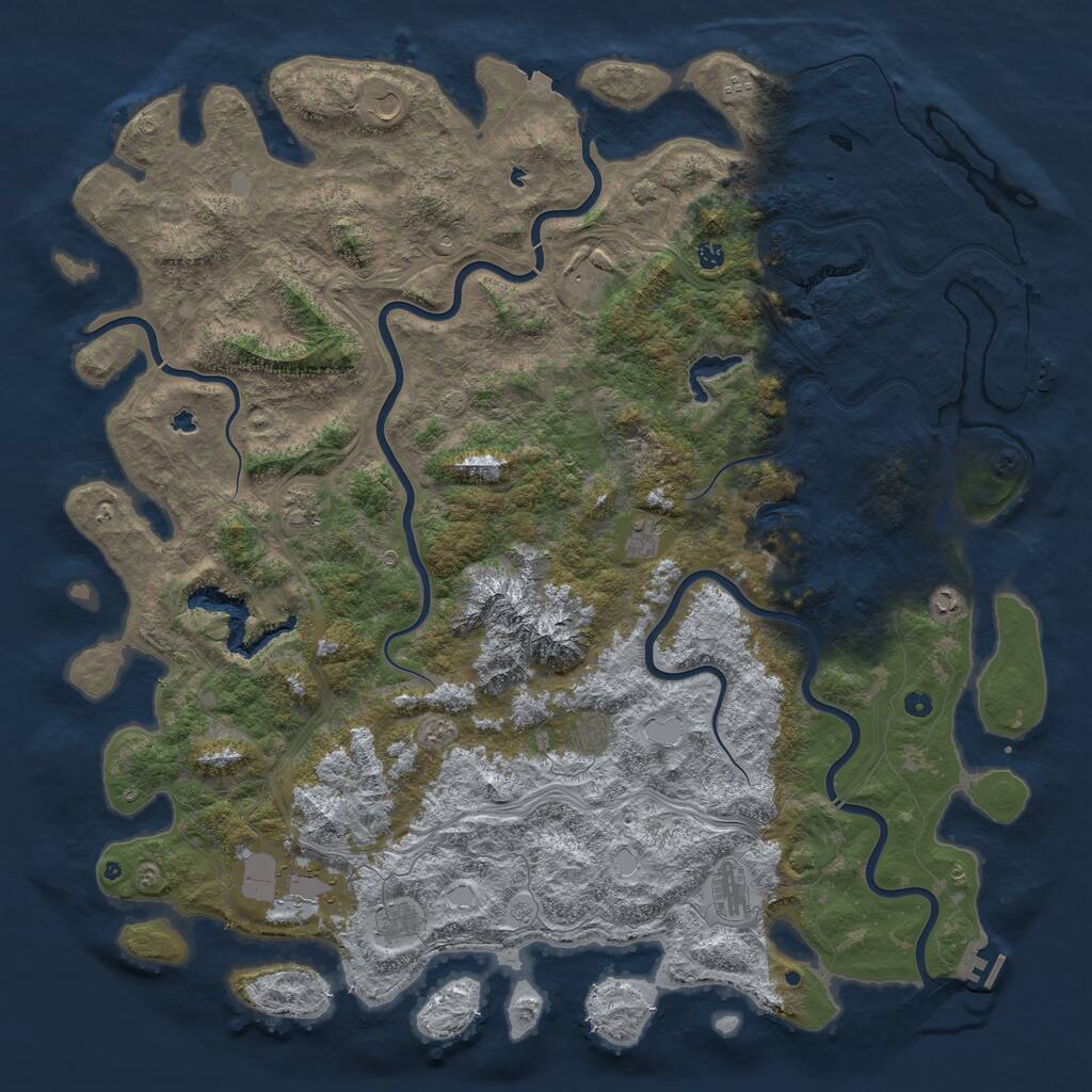Rust Map: Procedural Map, Size: 6000, Seed: 1597413329, 17 Monuments