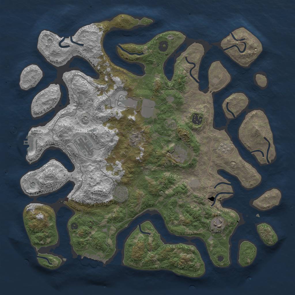 Rust Map: Procedural Map, Size: 4200, Seed: 2406952, 15 Monuments