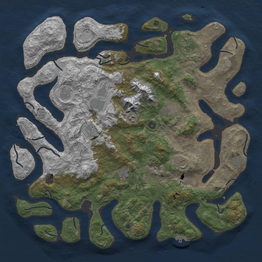 Rust Map: Procedural Map, Size: 5000, Seed: 486455149, 19 Monuments
