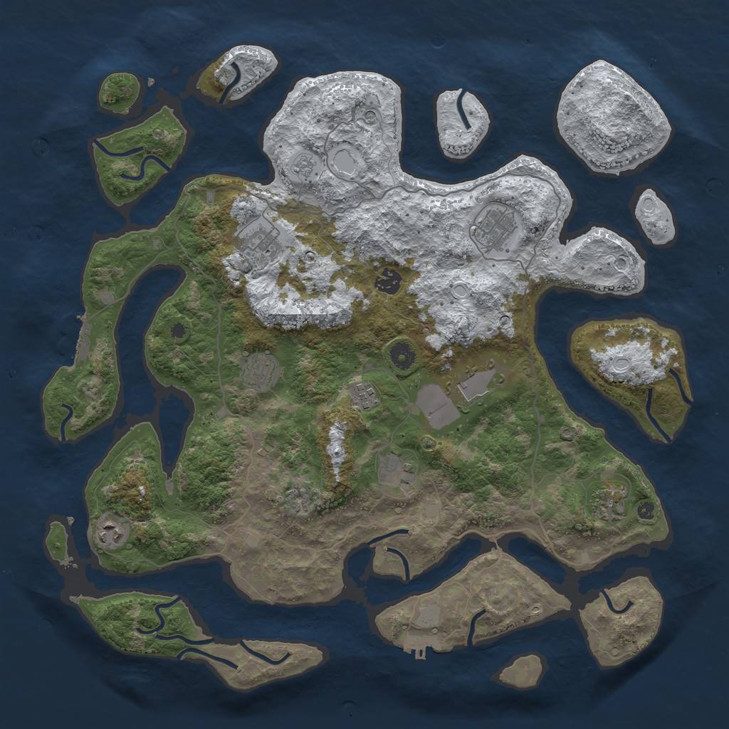 Rust Map: Procedural Map, Size: 4262, Seed: 4289, 18 Monuments