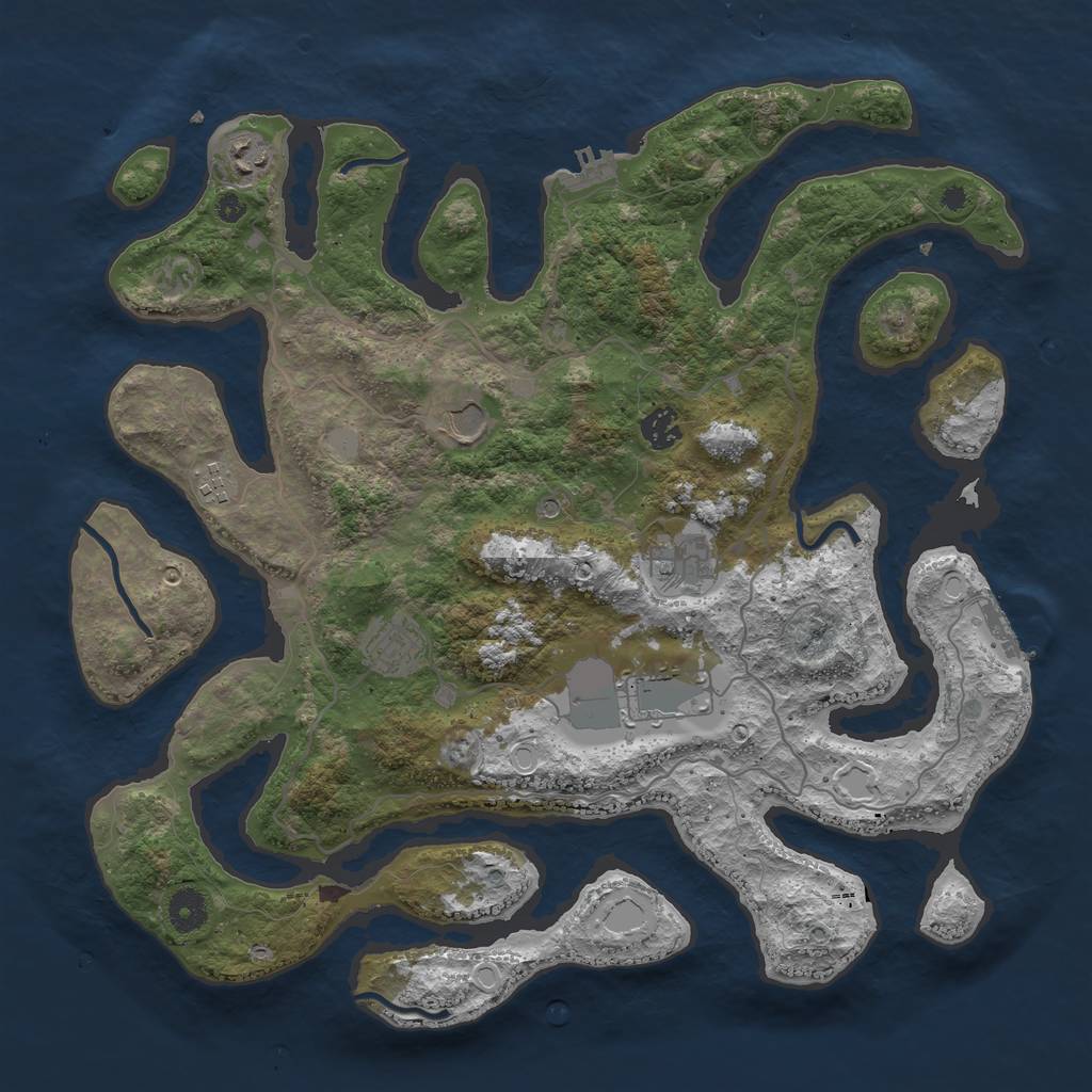 Rust Map: Procedural Map, Size: 4000, Seed: 2148, 15 Monuments