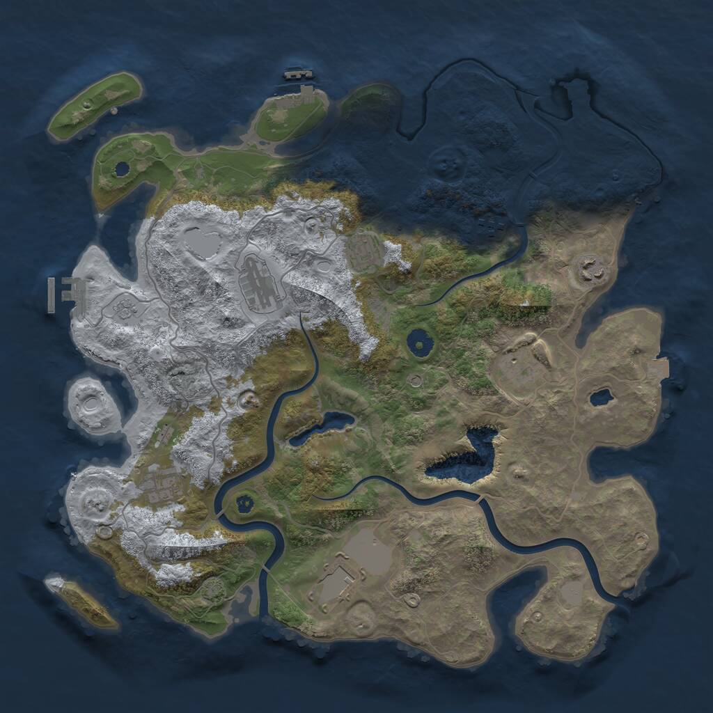 Rust Map: Procedural Map, Size: 4000, Seed: 27816, 13 Monuments
