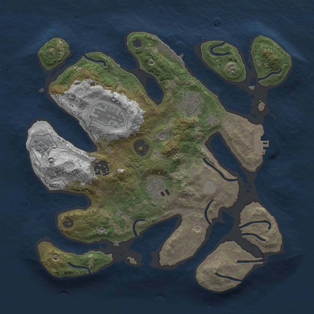 Rust Map: Procedural Map, Size: 3000, Seed: 432778966, 13 Monuments