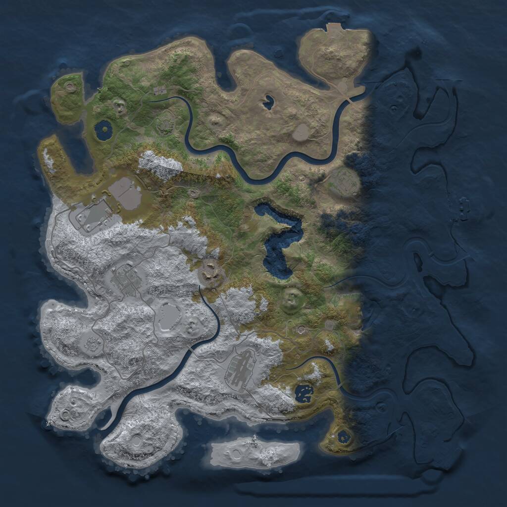 Rust Map: Procedural Map, Size: 4000, Seed: 11554488, 12 Monuments