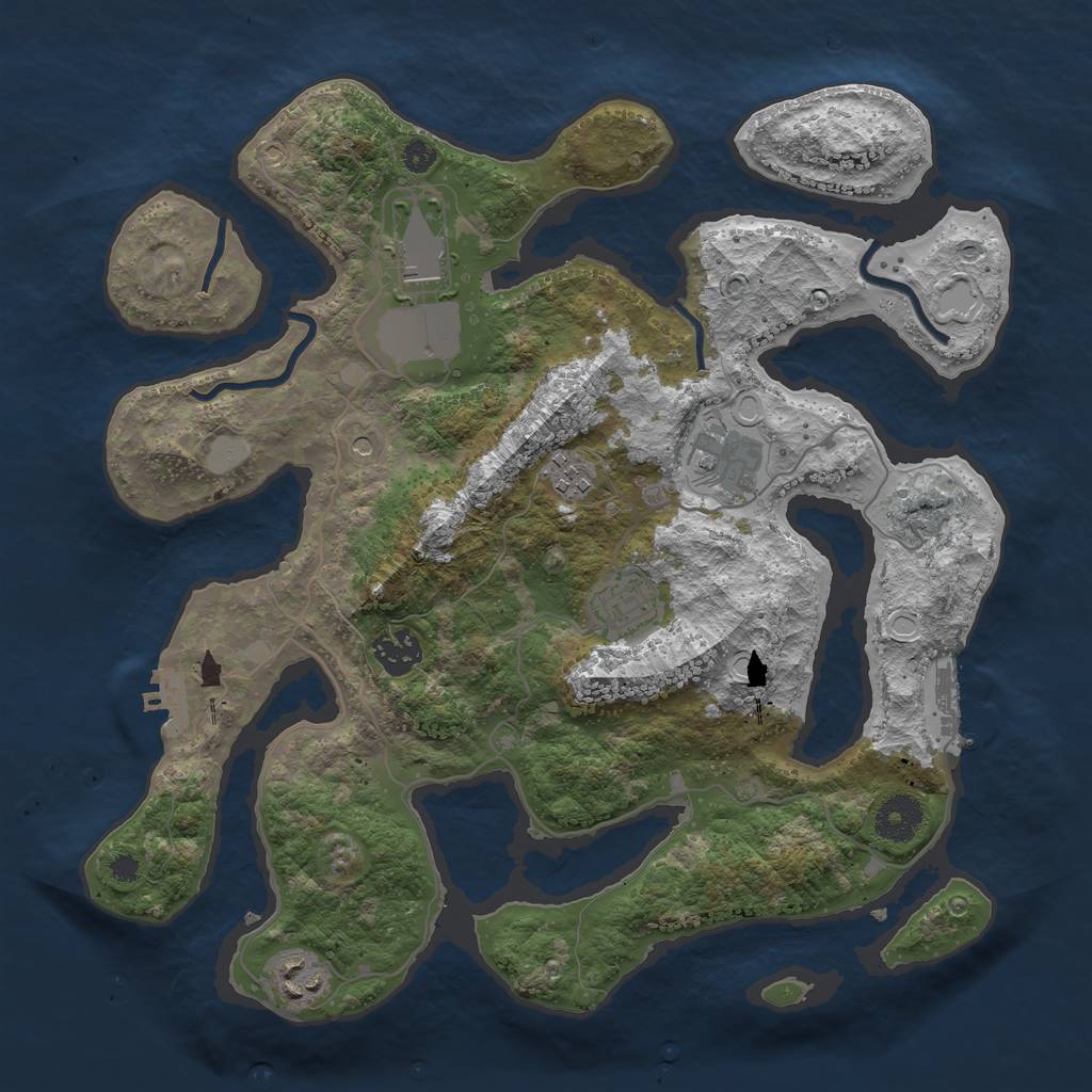 Rust Map: Procedural Map, Size: 3500, Seed: 78263452, 14 Monuments