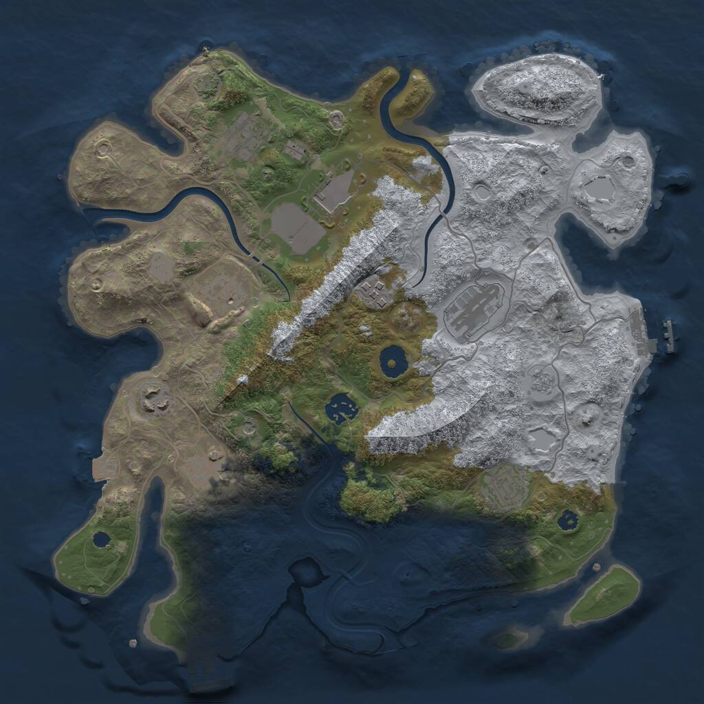 Rust Map: Procedural Map, Size: 3500, Seed: 78263452, 15 Monuments