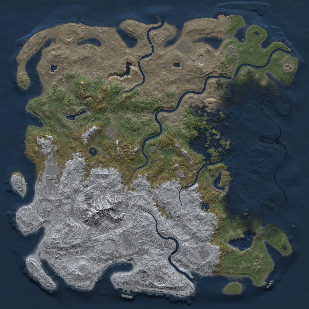 Rust Map: Procedural Map, Size: 5643, Seed: 2147483647, 17 Monuments