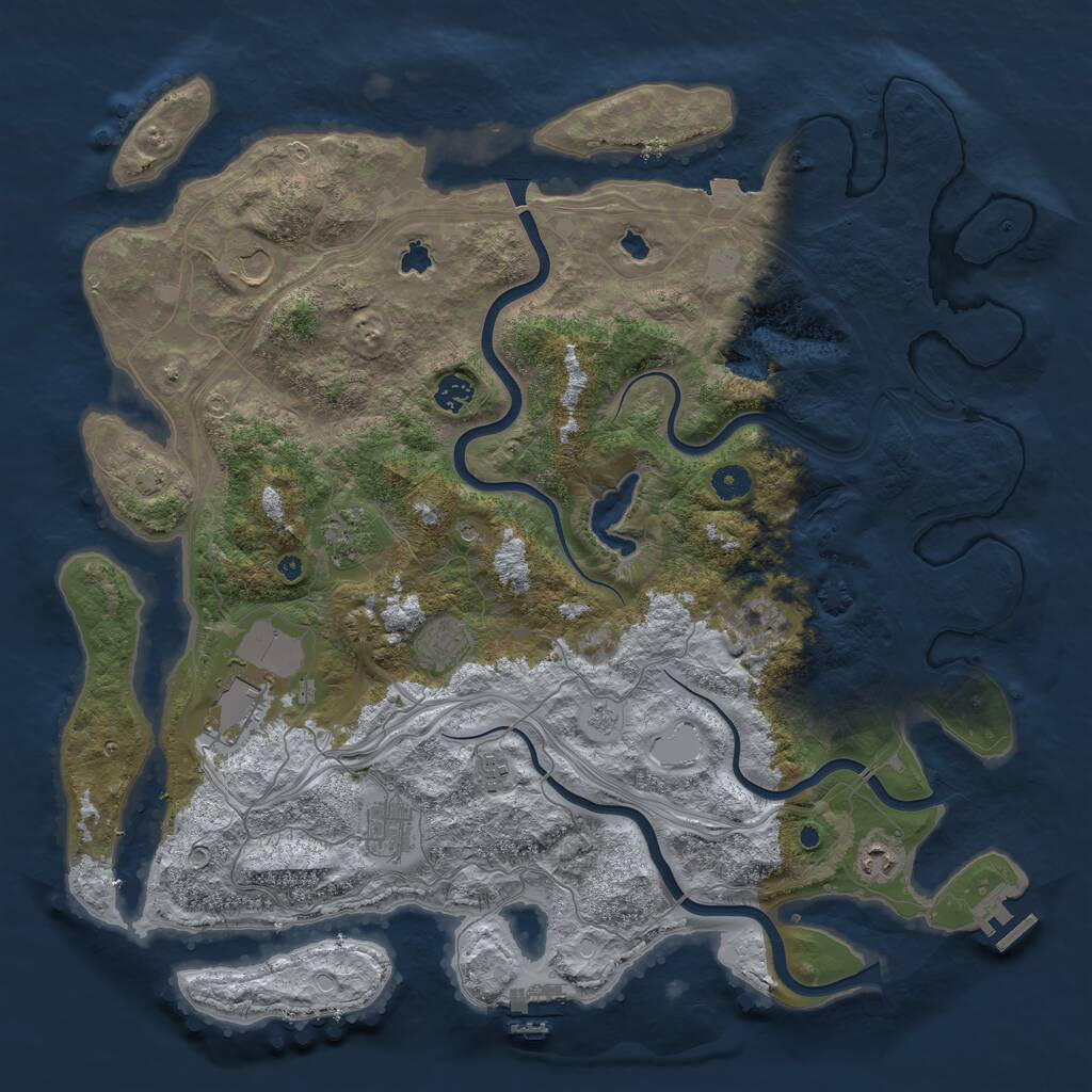 Rust Map: Procedural Map, Size: 4500, Seed: 248334970, 15 Monuments