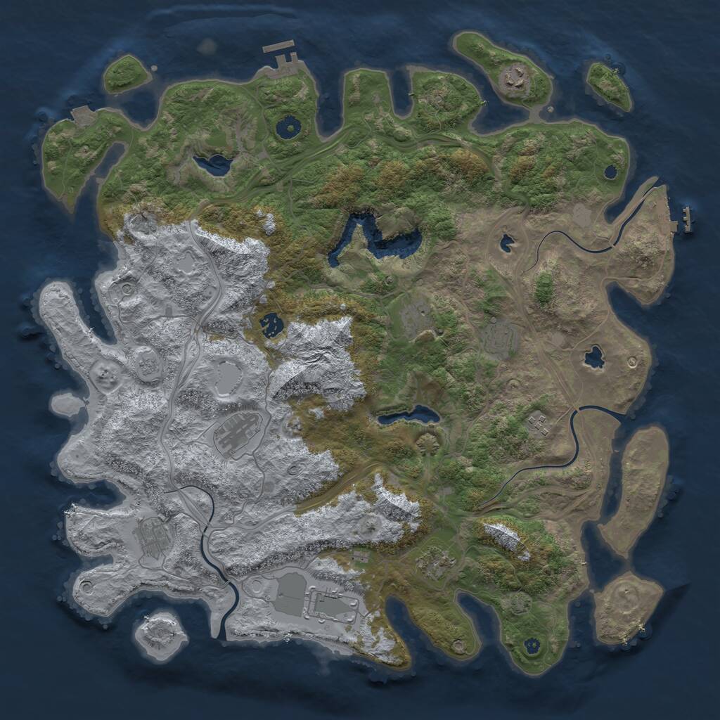 Rust Map: Procedural Map, Size: 4567, Seed: 41206109, 15 Monuments